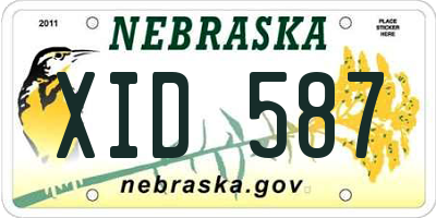 NE license plate XID587
