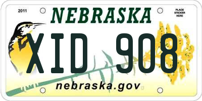 NE license plate XID908