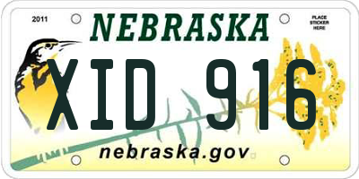 NE license plate XID916