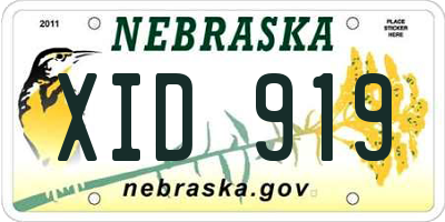 NE license plate XID919
