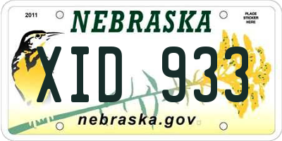 NE license plate XID933