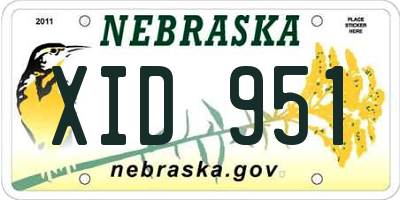 NE license plate XID951