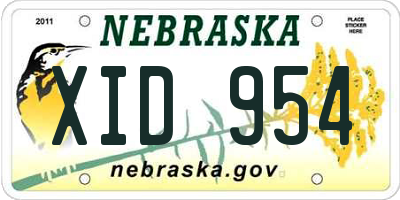 NE license plate XID954