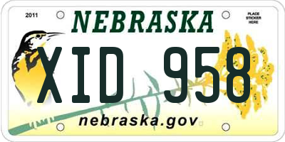 NE license plate XID958