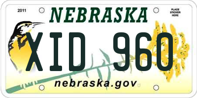 NE license plate XID960