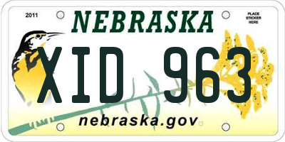 NE license plate XID963