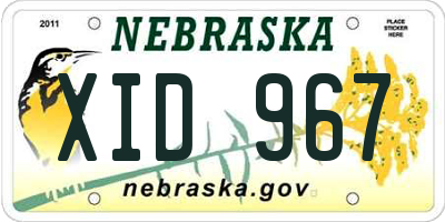 NE license plate XID967