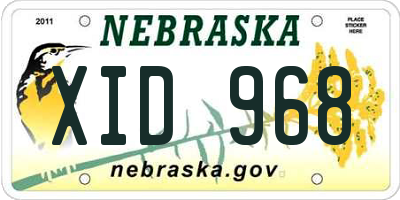NE license plate XID968