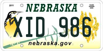 NE license plate XID986