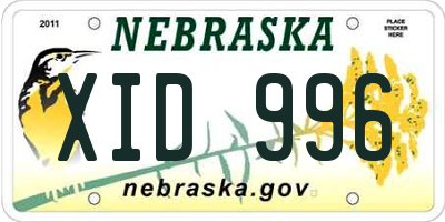 NE license plate XID996