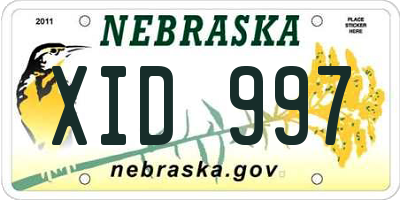 NE license plate XID997
