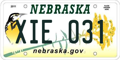 NE license plate XIE031