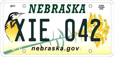 NE license plate XIE042