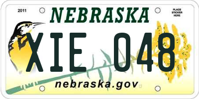 NE license plate XIE048