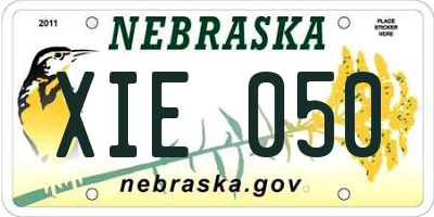 NE license plate XIE050