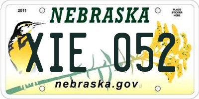 NE license plate XIE052