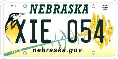 NE license plate XIE054