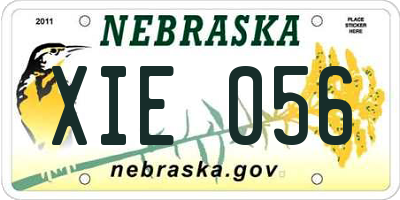 NE license plate XIE056