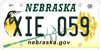 NE license plate XIE059