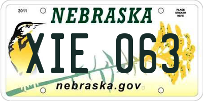 NE license plate XIE063