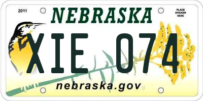 NE license plate XIE074