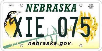 NE license plate XIE075