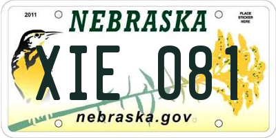 NE license plate XIE081