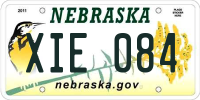 NE license plate XIE084