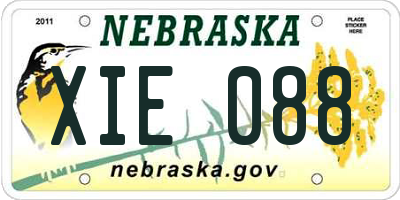 NE license plate XIE088