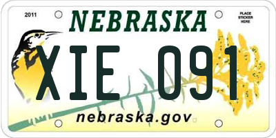 NE license plate XIE091