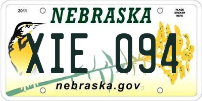 NE license plate XIE094