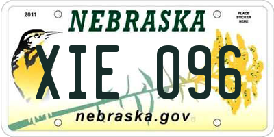 NE license plate XIE096