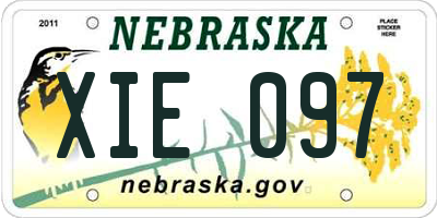 NE license plate XIE097