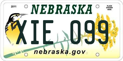 NE license plate XIE099