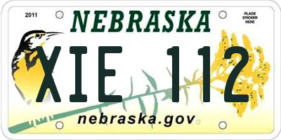 NE license plate XIE112