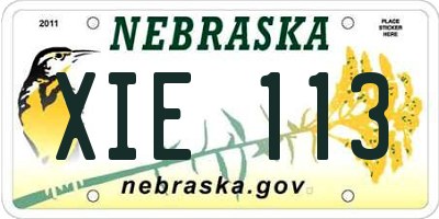 NE license plate XIE113
