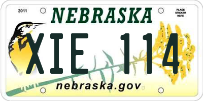 NE license plate XIE114
