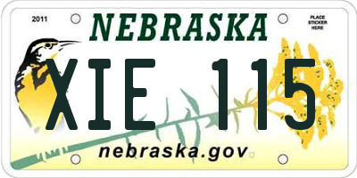 NE license plate XIE115