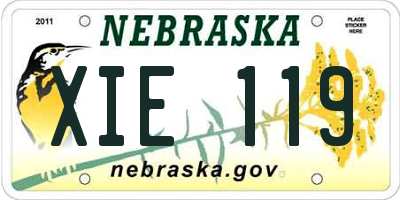 NE license plate XIE119