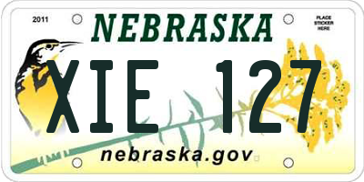 NE license plate XIE127