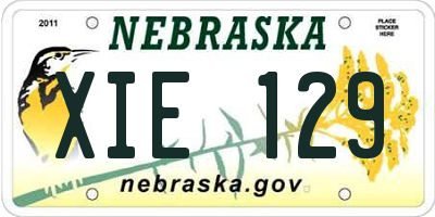 NE license plate XIE129