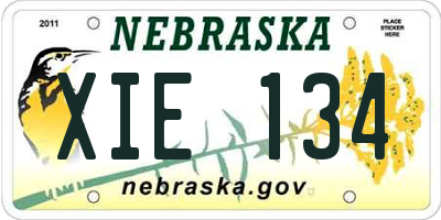 NE license plate XIE134