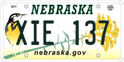 NE license plate XIE137