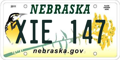 NE license plate XIE147