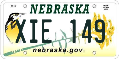 NE license plate XIE149