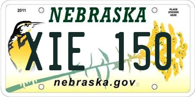 NE license plate XIE150