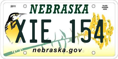 NE license plate XIE154