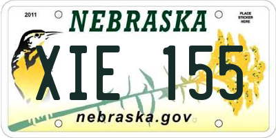 NE license plate XIE155