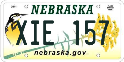 NE license plate XIE157