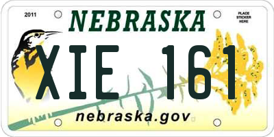 NE license plate XIE161
